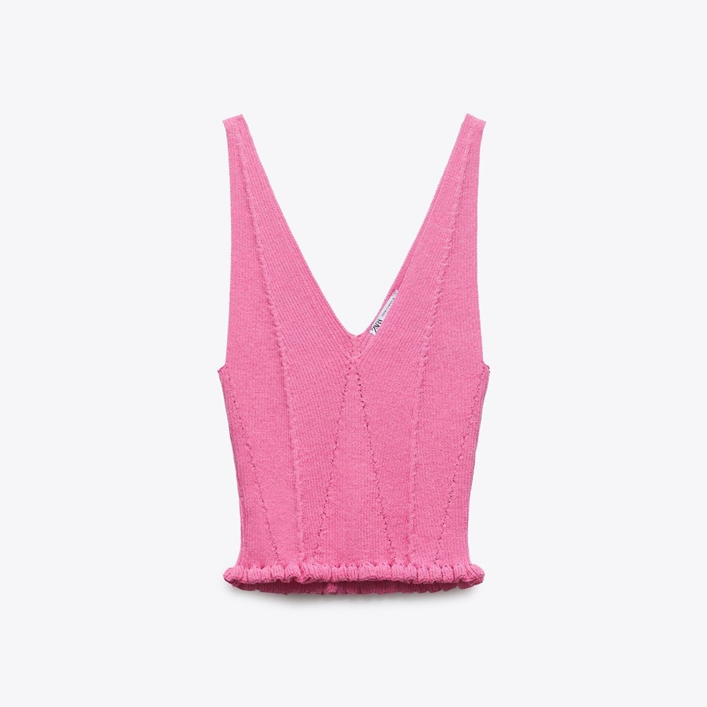 Zara Pink Knit Tank Top
